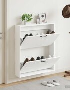 vidaXL Стенно шкафче за обувки HOORN 71 x 17 x 86 см Бяло