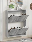 vidaXL Стенно шкафче за обувки HOORN 71 x 17 x 86 см Сив Сонома