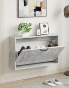 vidaXL Стенно шкафче за обувки UTRECHT 71 x 17 x 43 см Бетонно сиво