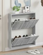 vidaXL Стенно шкафче за обувки UTRECHT 71 x 17 x 86 см Сив Сонома