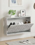 vidaXL Стенно шкафче за обувки ZWOLLE 71 x 17 x 43 см Бетонно сиво