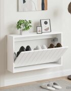 vidaXL Стенно шкафче за обувки ZWOLLE 71 x 17 x 43 см Бяло