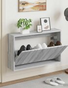 vidaXL Стенно шкафче за обувки ZWOLLE 71 x 17 x 43 см Сив Сонома
