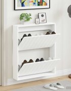 vidaXL Стенно шкафче за обувки ZWOLLE 71 x 17 x 86 см Бяло
