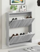 vidaXL Стенно шкафче за обувки ZWOLLE 71 x 17 x 86 см Сив Сонома