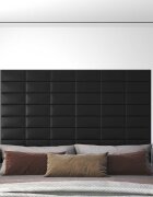 vidaXL Стенно табло за легло 12 бр. 30 x 15 cm Черен текстил