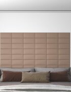 vidaXL Стенно табло за легло 12 бр. 30 x 15 cm Капучино текстил