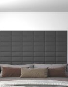 vidaXL Стенно табло за легло 12 бр. 30 x 15 cm Сив текстил