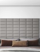 vidaXL Стенно табло за легло 12 бр. 30 x 15 cm Светлосиво текстил