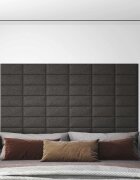 vidaXL Стенно табло за легло 12 бр. 30 x 15 cm Тъмен сив текстил