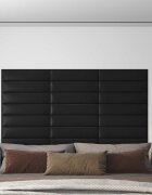 vidaXL Стенно табло за легло 12 бр. 60 x 15 cm Черен текстил