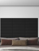 vidaXL Стенно табло за легло 12 бр. 60 x 15 cm Черно текстил
