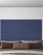 vidaXL Стенно табло за легло 12 бр. 60 x 15 cm Синьо текстил