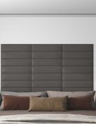 vidaXL Стенно табло за легло 12 бр. 60 x 15 cm Сив текстил