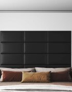 vidaXL Стенно табло за легло 12 бр. 60 x 30 cm Черен текстил