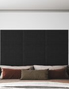 vidaXL Стенно табло за легло 12 бр. 60 x 30 cm Черно текстил