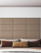 vidaXL Стенно табло за легло 12 бр. 60 x 30 cm Капучино текстил