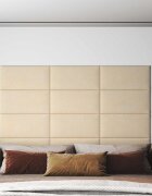 vidaXL Стенно табло за легло 12 бр. 60 x 30 cm Крем текстил