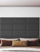 vidaXL Стенно табло за легло 12 бр. 60 x 30 cm Сив текстил
