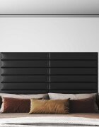 vidaXL Стенно табло за легло 12 бр. 90 x 15 cm Черен текстил
