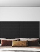 vidaXL Стенно табло за легло 12 бр. 90 x 15 cm Черно текстил