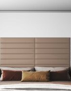 vidaXL Стенно табло за легло 12 бр. 90 x 15 cm Капучино текстил