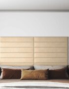 vidaXL Стенно табло за легло 12 бр. 90 x 15 cm Крем текстил