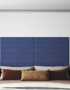 vidaXL Стенно табло за легло 12 бр. 90 x 15 cm Синьо текстил