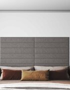 vidaXL Стенно табло за легло 12 бр. 90 x 15 cm Светлосиво текстил