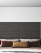 vidaXL Стенно табло за легло 12 бр. 90 x 15 cm Тъмен сив текстил