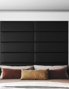 vidaXL Стенно табло за легло 12 бр. 90 x 30 cm Черен текстил