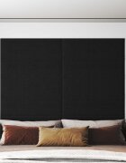 vidaXL Стенно табло за легло 12 бр. 90 x 30 cm Черно текстил