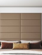 vidaXL Стенно табло за легло 12 бр. 90 x 30 cm Капучино текстил