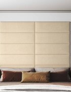 vidaXL Стенно табло за легло 12 бр. 90 x 30 cm Крем текстил