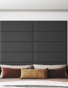 vidaXL Стенно табло за легло 12 бр. 90 x 30 cm Сив текстил