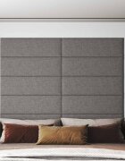 vidaXL Стенно табло за легло 12 бр. 90 x 30 cm Светлосиво текстил