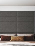vidaXL Стенно табло за легло 12 бр. 90 x 30 cm Тъмен сив текстил