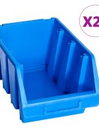 vidaXL Стифиращи контейнери за съхранение 20 бр сини пластмаса