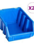vidaXL Стифиращи контейнери за съхранение 20 бр сини пластмаса