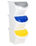vidaXL Стифиращи кошчета за отпадъци с капаци 3 бр бяло PP 78 л