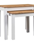 vidaXL Стифиращи маси 2 бр бели бор масив Panama Range