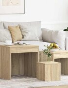 vidaXL Стифиращи маси 3 бр сонома дъб инженерно дърво