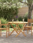 vidaXL Стол 2 бр. Кафяво Солидно тиково дърво
