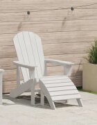 vidaXL Стол Adirondack Бяло HDPE