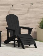 vidaXL Стол Adirondack Черно HDPE