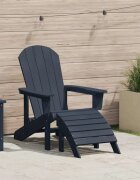 vidaXL Стол Adirondack Морски син HDPE