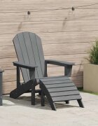 vidaXL Стол Adirondack Светлосиво HDPE
