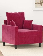 vidaXL Стол кресло виненочервен 60 см кадифе
