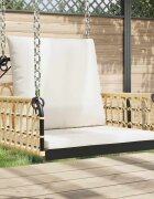 vidaXL Стол-люлка с възглавници 63x58x39 см полиратан и стомана