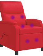 vidaXL Стол с масаж Червено Изкуствена